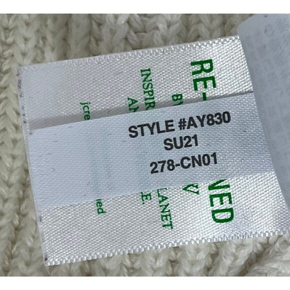 J.Crew Cream Faux Neck 100% Cotton Ribbed Chunky Knit Sweater Reg Size M - Picture 7 of 7